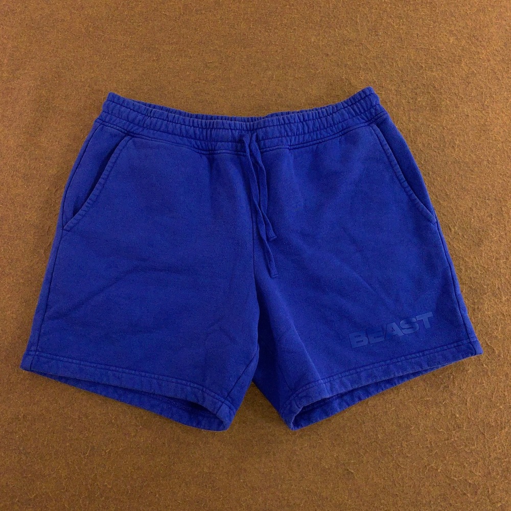MrBeast Mens M Blue Beast Logo Fleece Sweat Shorts New